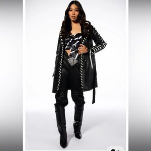 The AZALEA WANG All The Small Things PU Trench With Lace Up